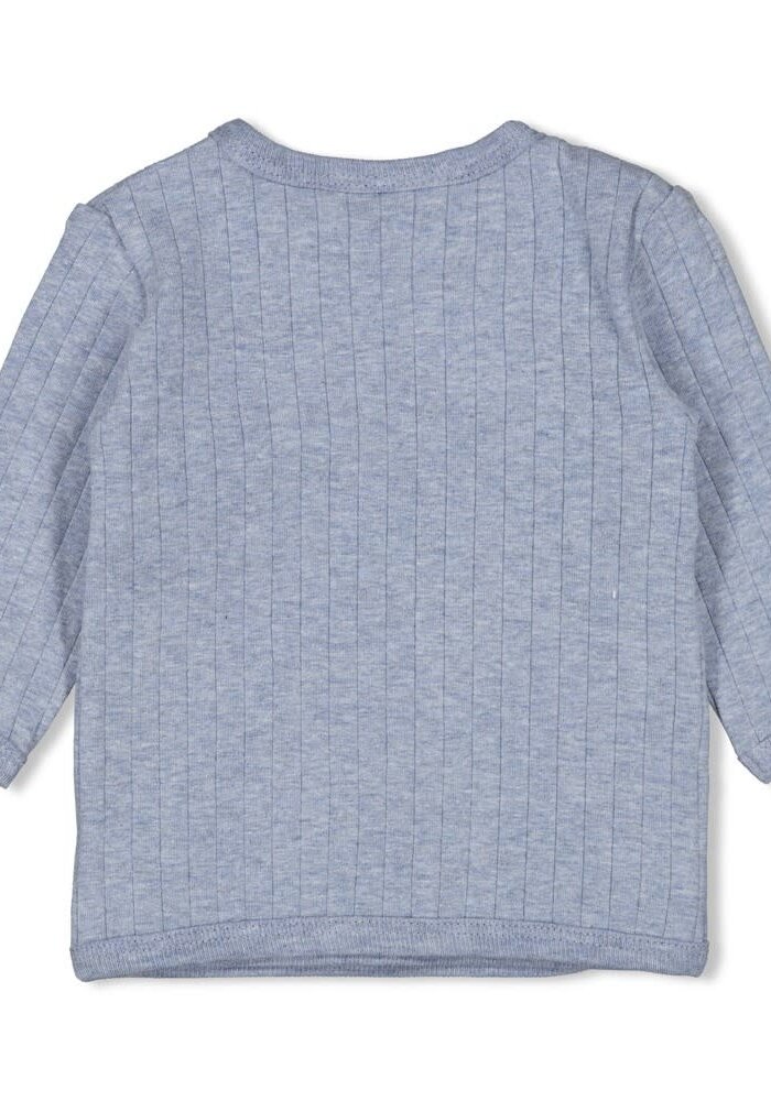 Feetje Overslagshirt rib - Blue Ocean Blauw melange