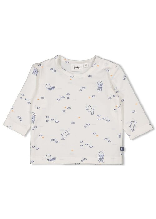 Feetje Feetje Longsleeve AOP - Blue Ocean Offwhite