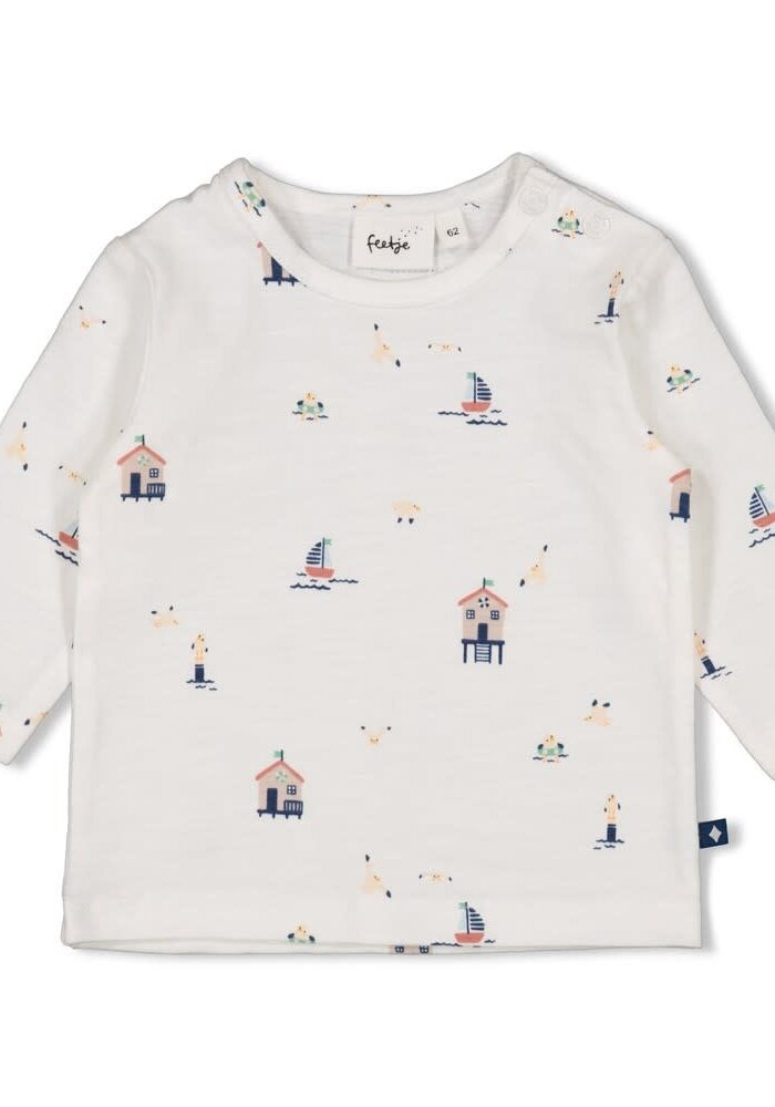 Feetje Longsleeve AOP - Seaside Happiness Offwhite