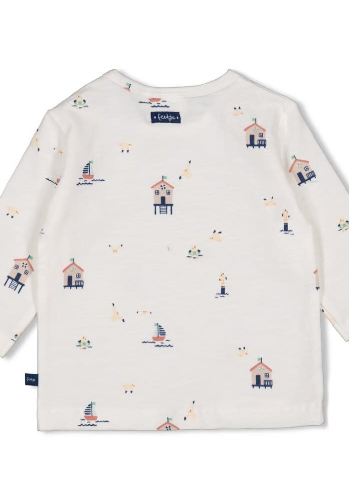 Feetje Longsleeve AOP - Seaside Happiness Offwhite