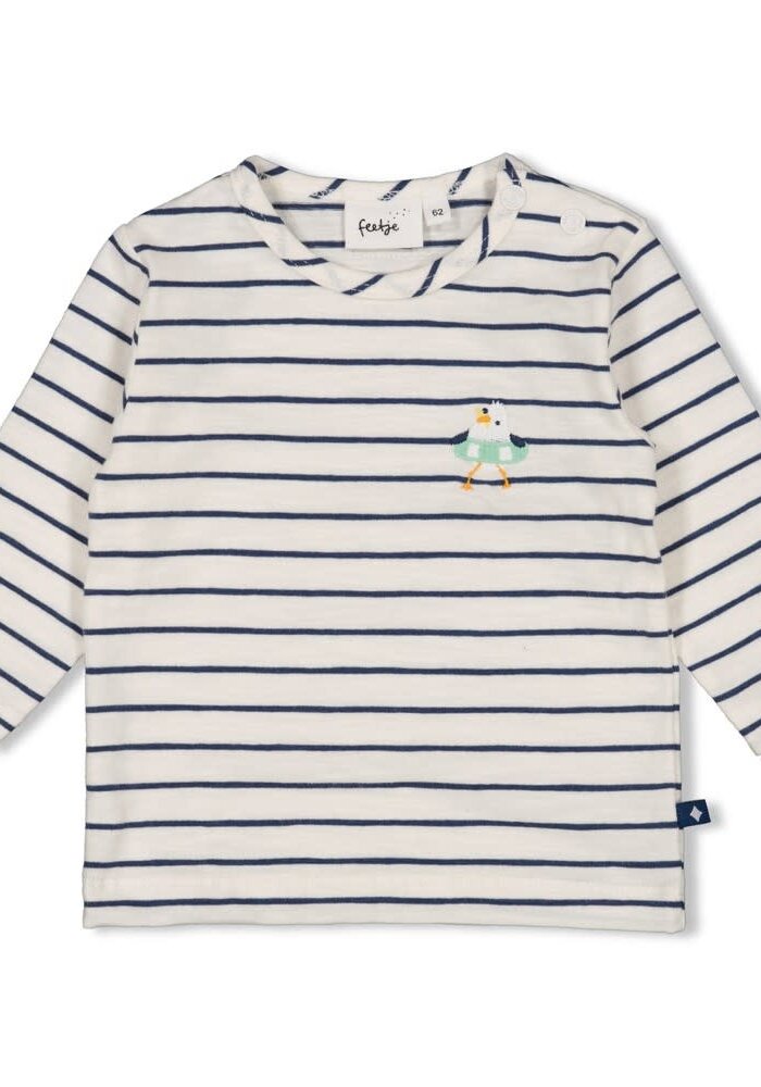 Feetje Longsleeve streep - Seaside Happiness Offwhite