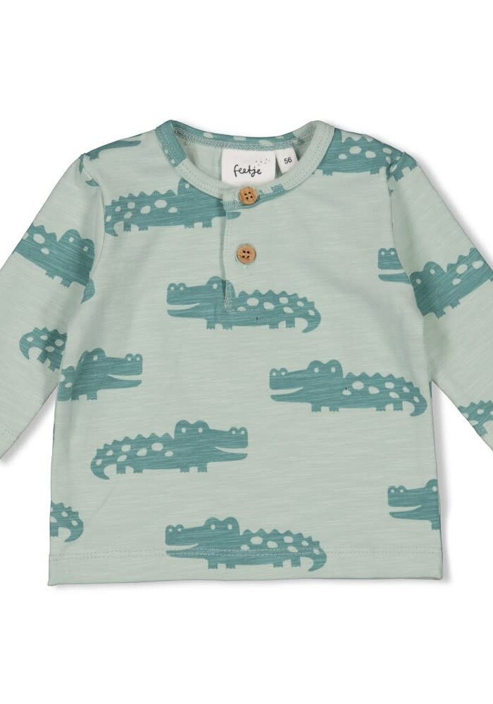 Feetje Longsleeve AOP - You Croc my World Mint