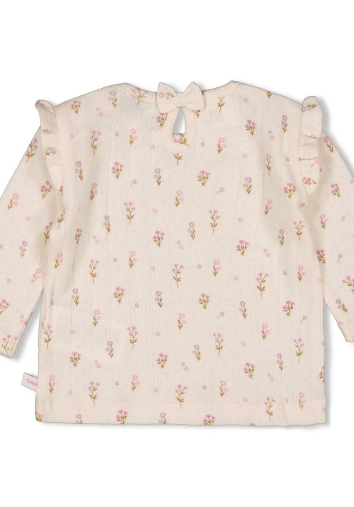 Feetje Longsleeve pointelle rib AOP - Flower Ranch Offwhite