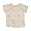 Feetje T-shirt pointelle rib AOP - Let Your Dreams Blossom Offwhite