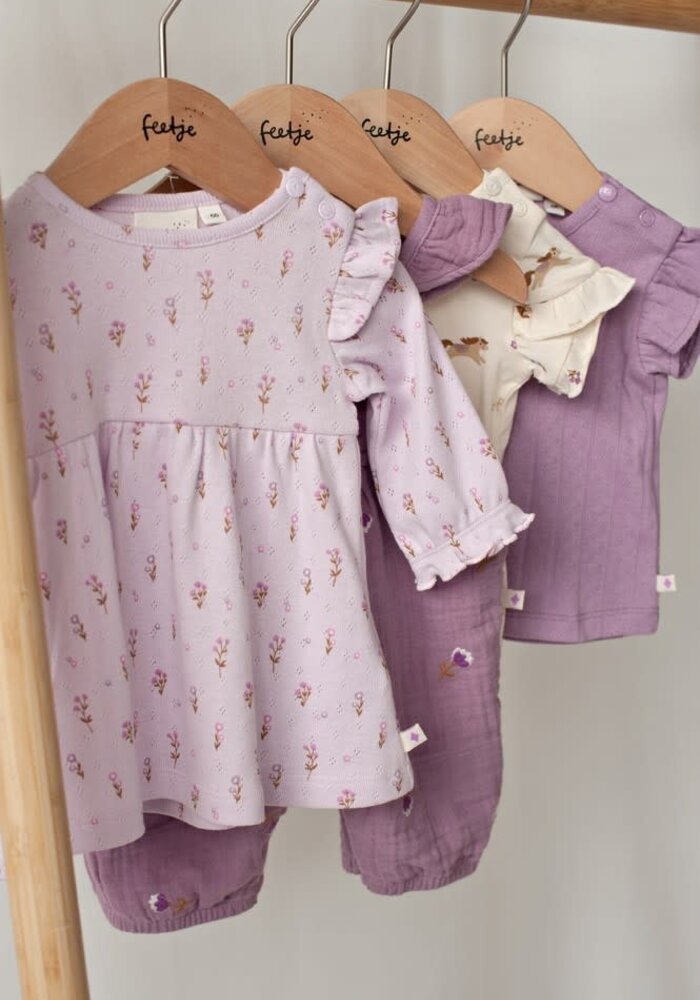 Feetje Top pointelle rib - Flower Ranch Violet