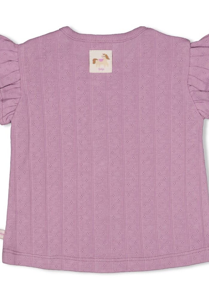 Feetje Top pointelle rib - Flower Ranch Violet