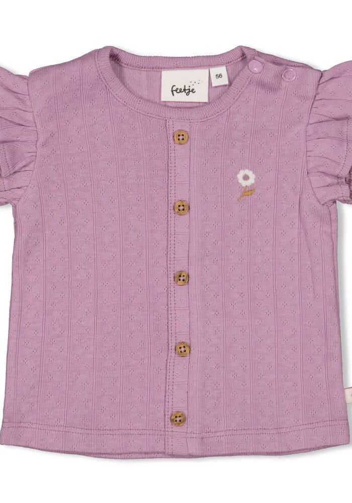 Feetje Top pointelle rib - Flower Ranch Violet