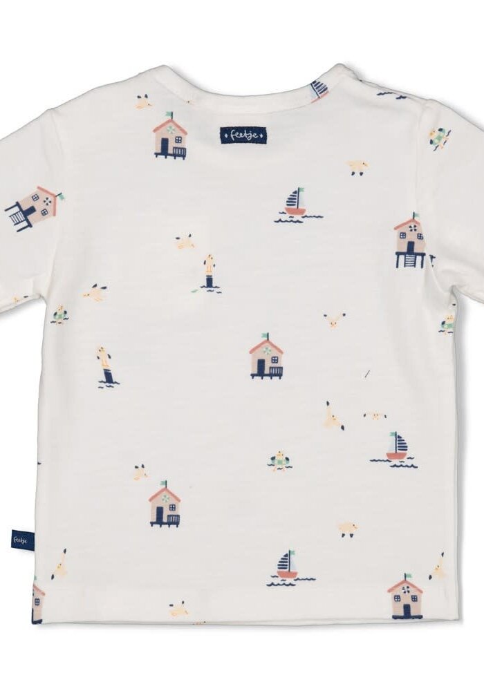 Feetje T-shirt AOP - Seaside Happiness Offwhite