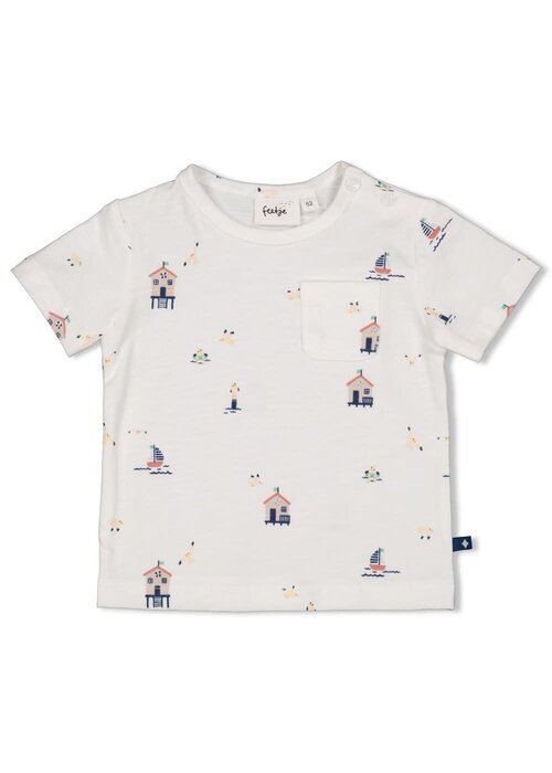 Feetje Feetje T-shirt AOP - Seaside Happiness Offwhite