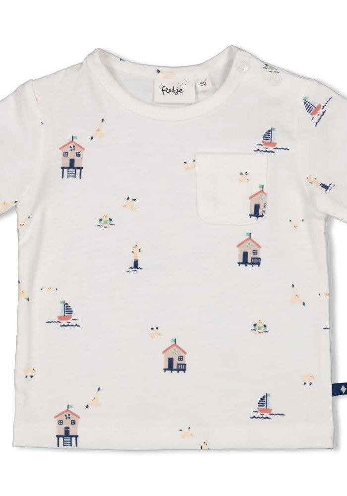 Feetje T-shirt AOP - Seaside Happiness Offwhite