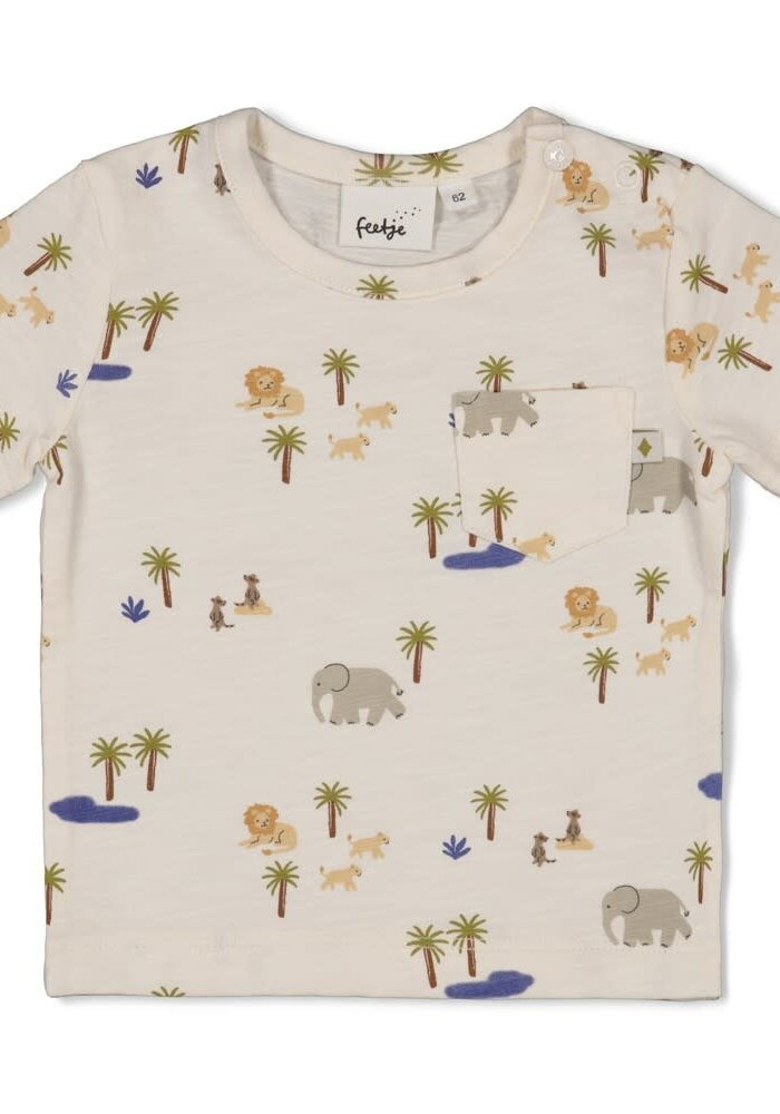 Feetje T-shirt AOP - Safari Savage Offwhite