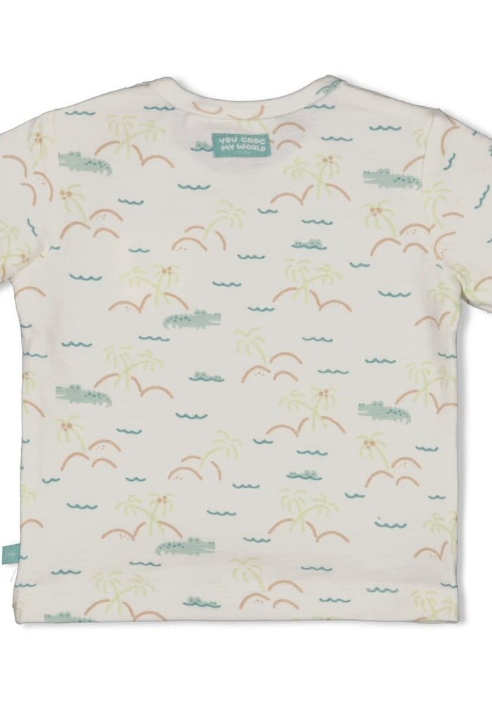 Feetje T-shirt AOP - You Croc my World Offwhite