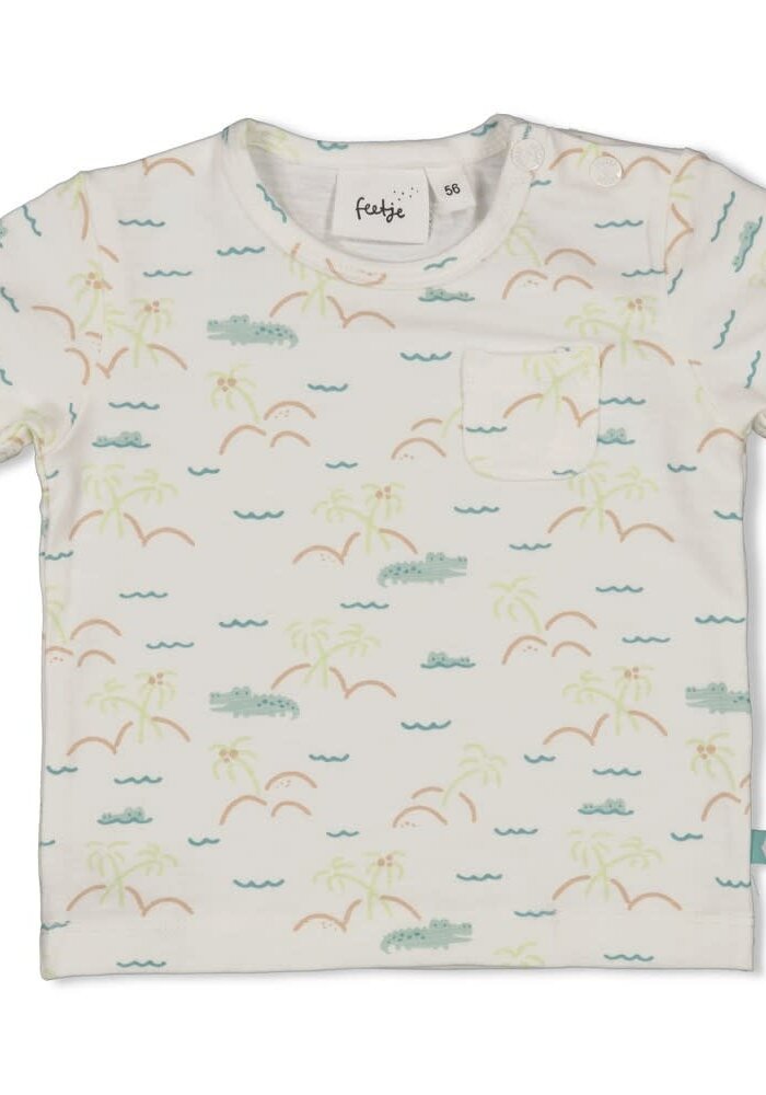 Feetje T-shirt AOP - You Croc my World Offwhite