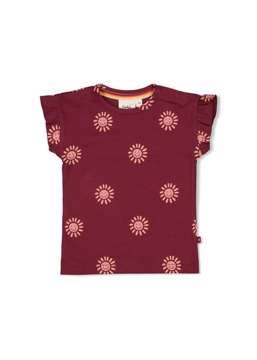 Feetje Feetje T-shirt AOP - Salsa Sunset Bordeaux
