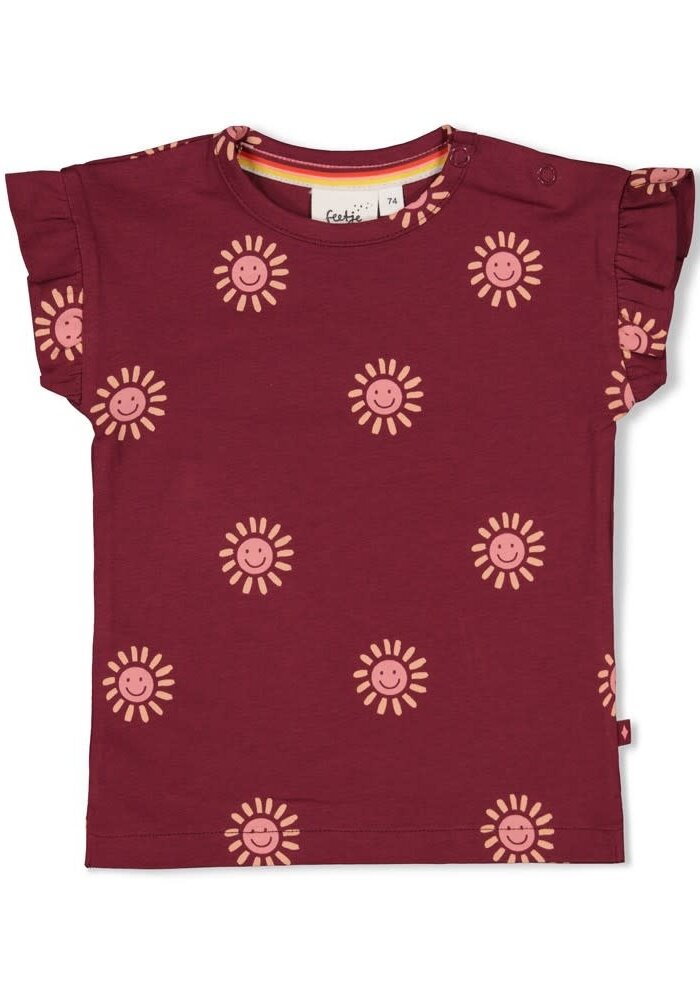 Feetje T-shirt AOP - Salsa Sunset Bordeaux