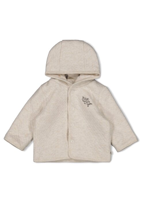 Feetje Feetje Omkeerbaar jasje met capuchon AOP - Sea Sweeties Offwhite melange