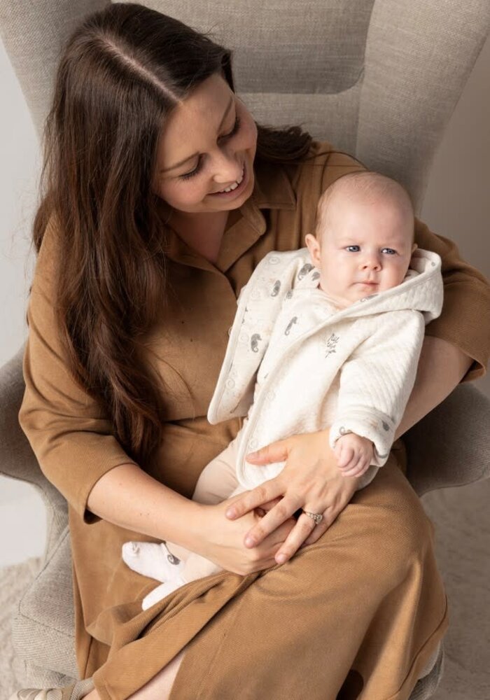 Feetje Omkeerbaar jasje met capuchon AOP - Sea Sweeties Offwhite melange