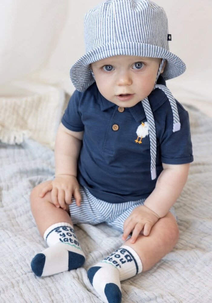 Feetje Short streep chambray - Seaside Happiness Chambray