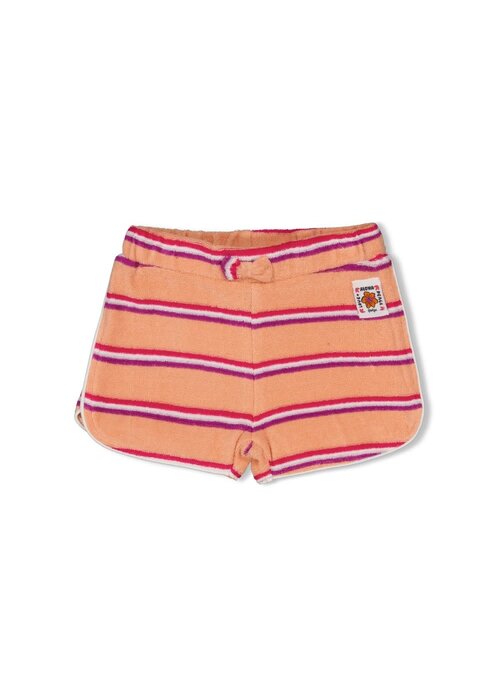 Feetje Feetje Short streep badstof - Love Peace Aloha Perzik