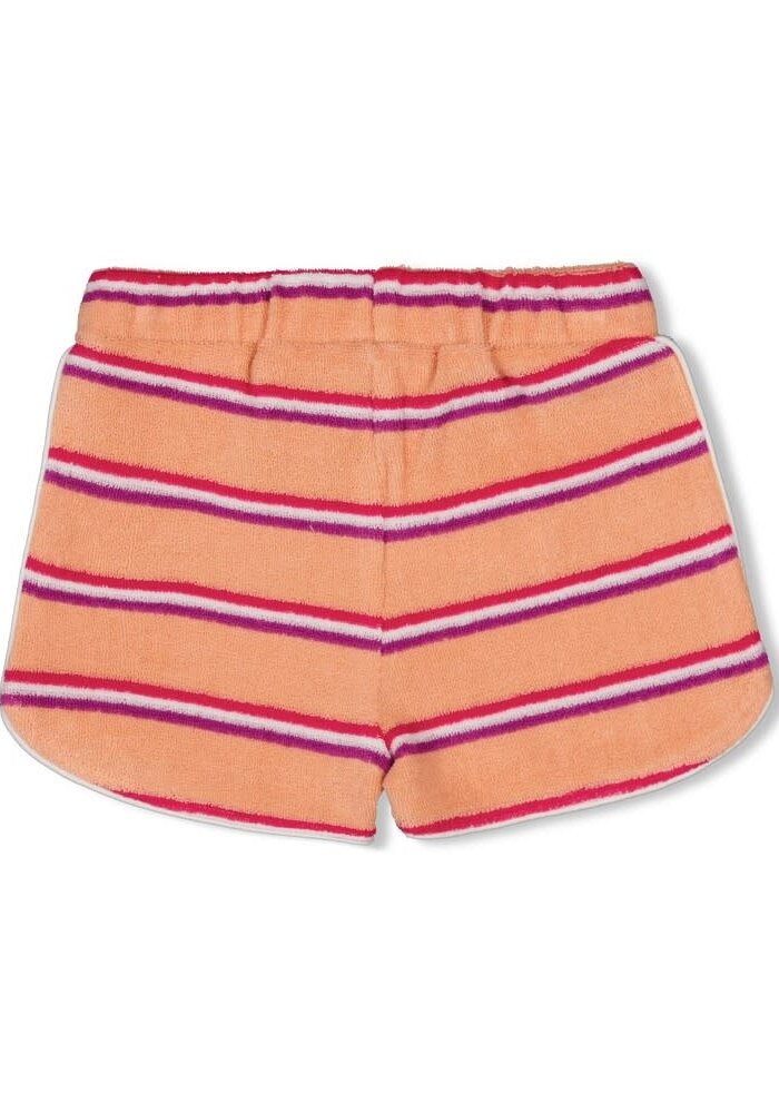 Feetje Short streep badstof - Love Peace Aloha Perzik