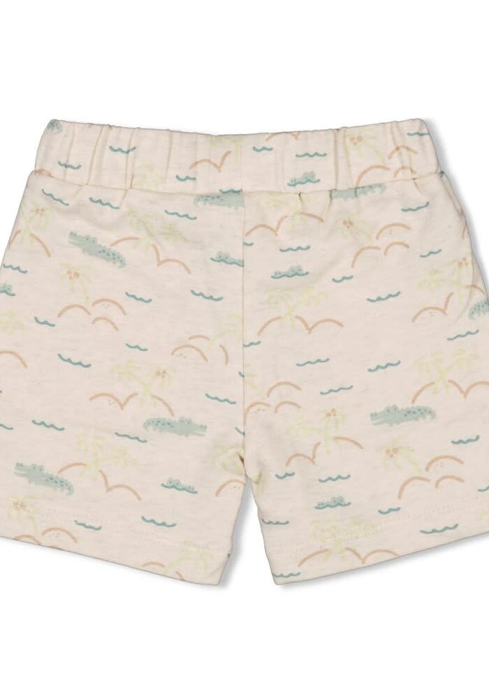 Feetje Short AOP - You Croc my World Offwhite melange