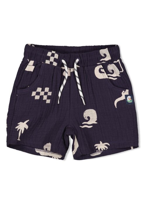 Feetje Feetje Short mousseline AOP - Lagoon Legends Indigo