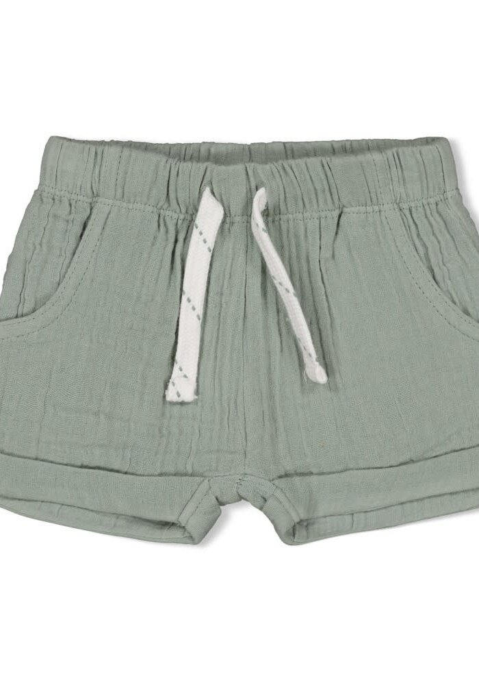Feetje Short mousseline - Summer Woven Zeegroen