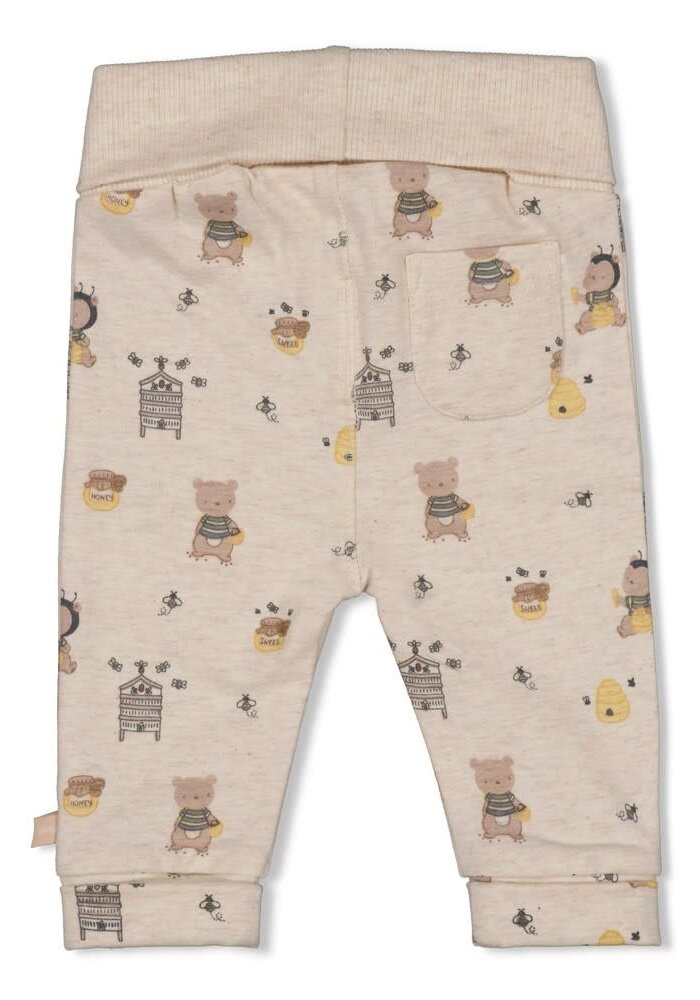 Feetje Broek AOP - Honey Bear Offwhite melange