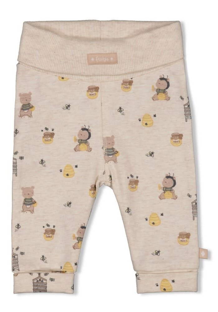 Feetje Broek AOP - Honey Bear Offwhite melange