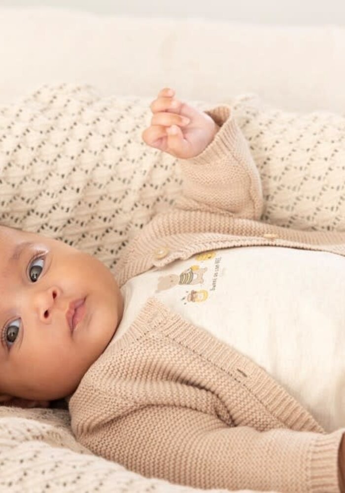 Feetje Broek AOP - Honey Bear Offwhite melange