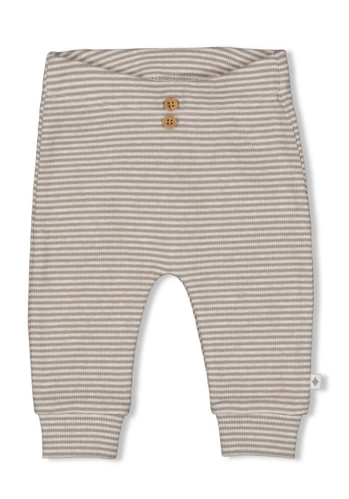 Feetje Broek rib met streep - Sea Sweeties Grijs