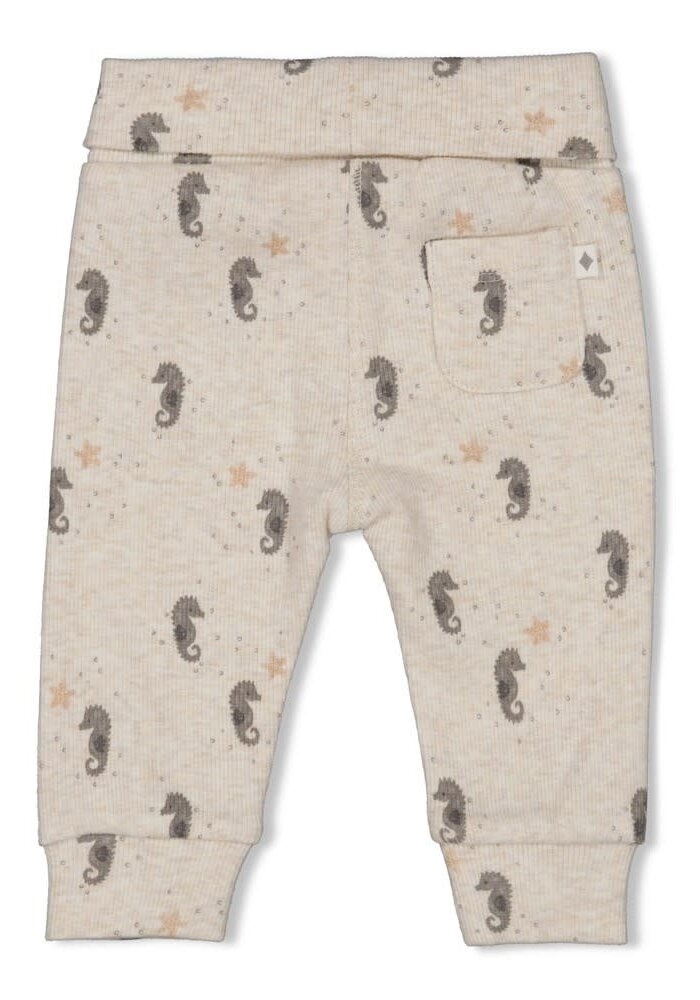 Feetje Broek rib AOP - Sea Sweeties Offwhite melange