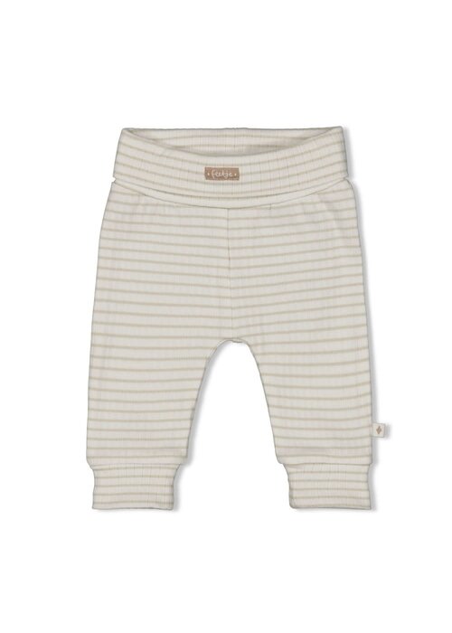 Feetje Feetje Broek rib met streep - Elephant Mint