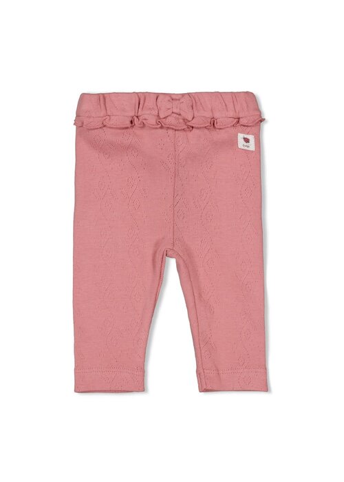 Feetje Feetje Legging ajour rib - Ladybug Roze