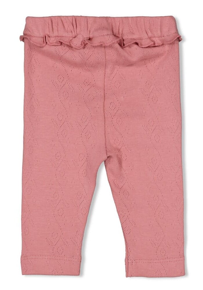 Feetje Legging ajour rib - Ladybug Roze