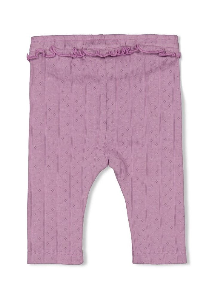 Feetje Legging pointelle rib - Flower Ranch Violet