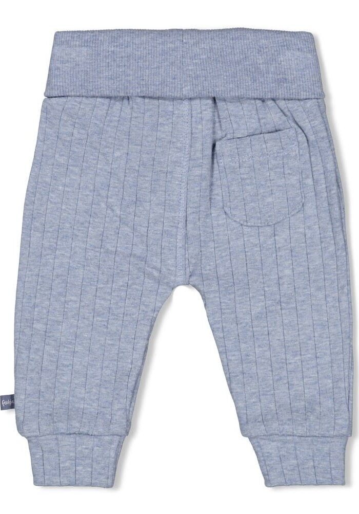 Feetje Broek rib - Blue Ocean Blauw melange
