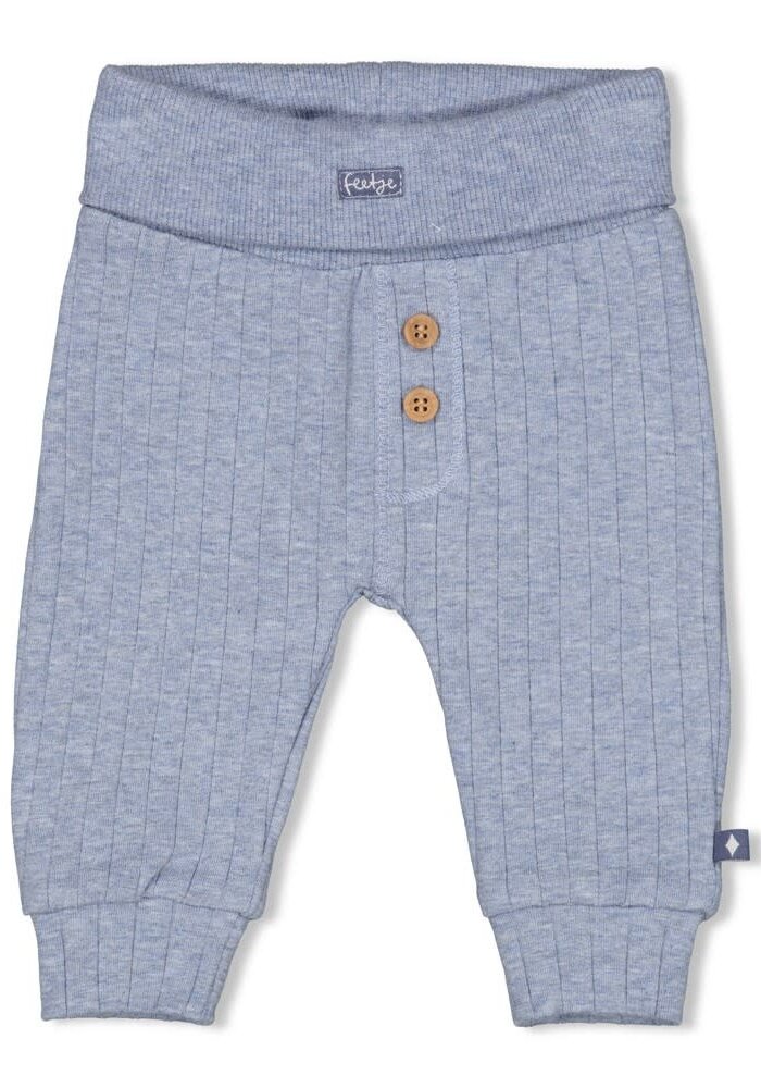 Feetje Broek rib - Blue Ocean Blauw melange