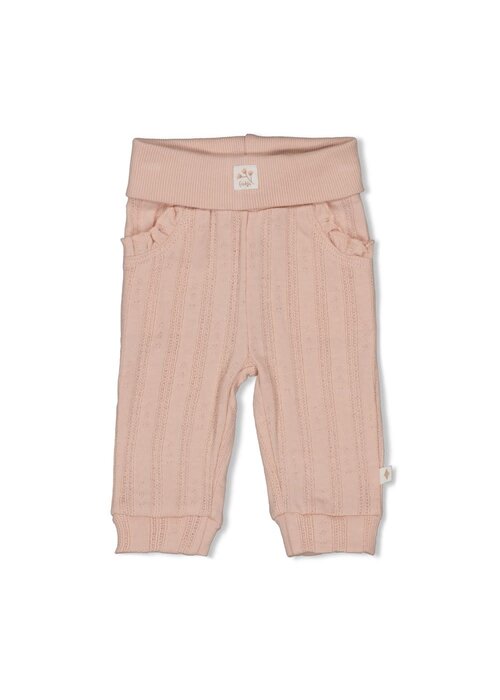 Feetje Feetje Broek pointelle rib - Delicate Flower l.Roze