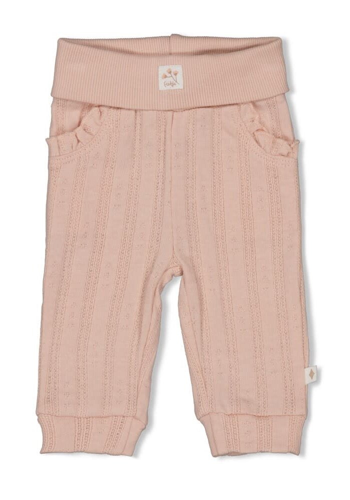 Feetje Broek pointelle rib - Delicate Flower l.Roze