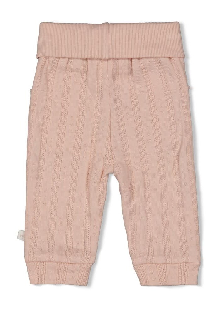 Feetje Broek pointelle rib - Delicate Flower l.Roze
