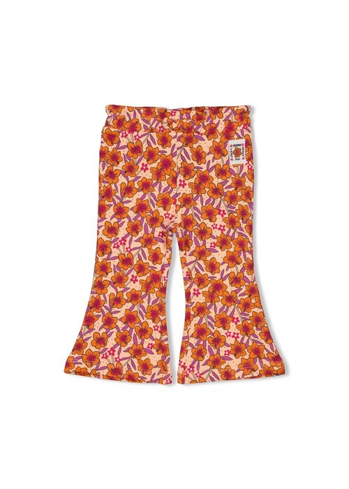 Feetje Feetje Flare broek AOP - Love Peace Aloha Perzik