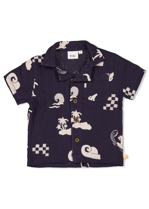 Feetje Feetje Blouse mousseline AOP - Lagoon Legends Indigo