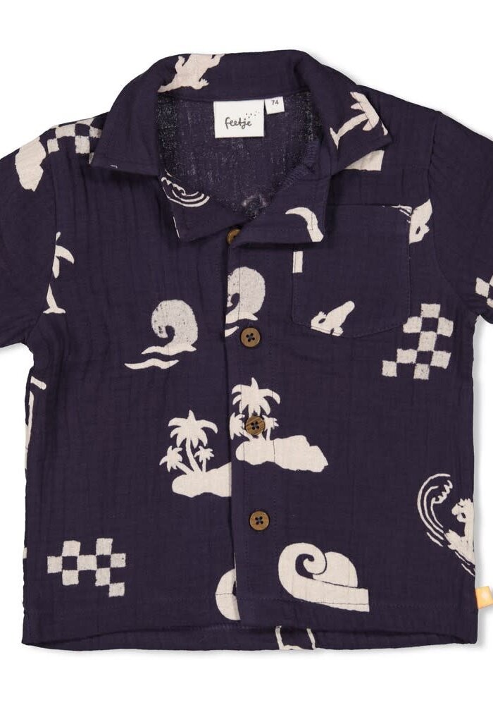 Feetje Blouse mousseline AOP - Lagoon Legends Indigo