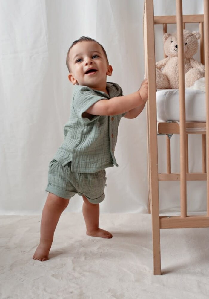 Feetje Blouse mousseline - Summer Woven Zeegroen