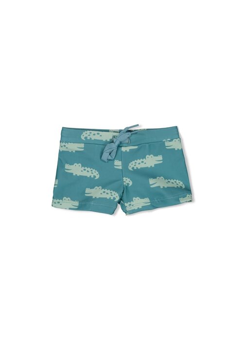 Feetje Feetje zwembroekje AOP You Croc My World – Zeegroen