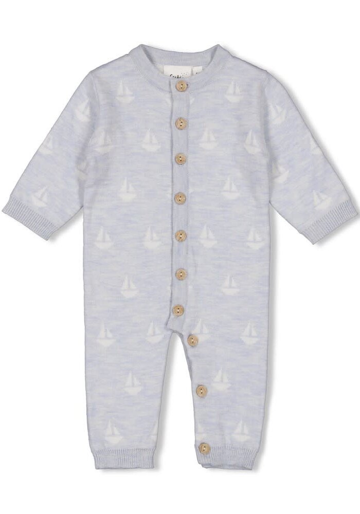 Feetje Pak gebreid AO - The Knits Blauw melange