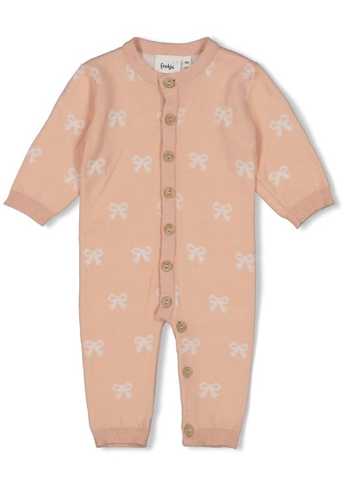 Feetje Pak gebreid AO - The Knits Roze