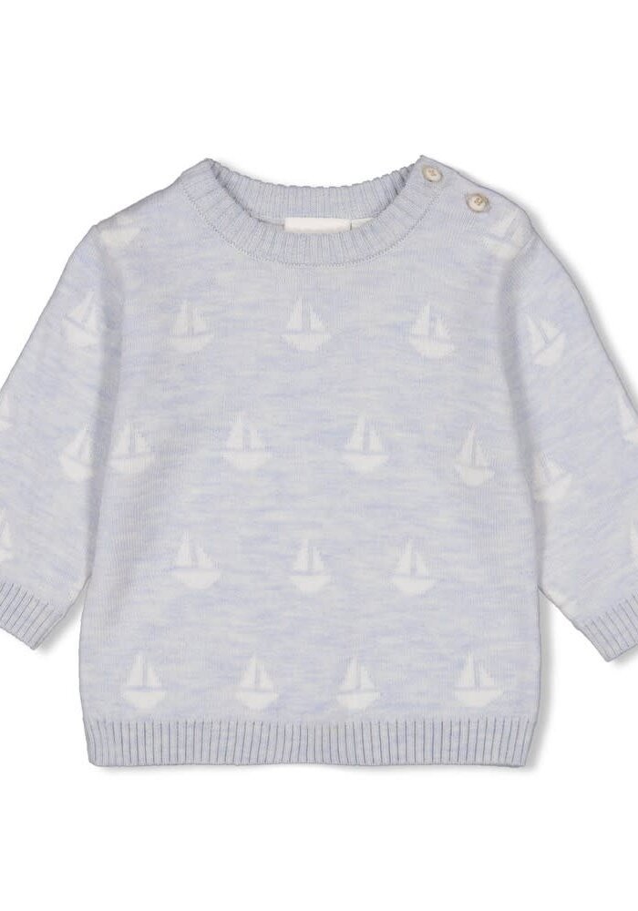 Feetje Sweater gebreid AO - The Knits Blauw melange