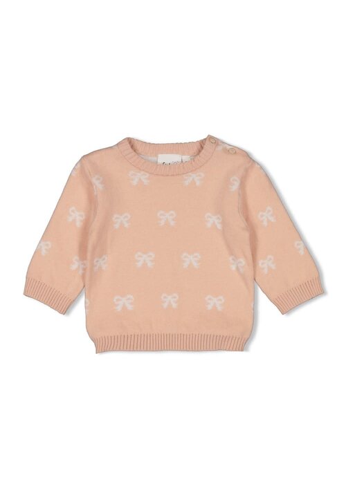 Feetje Feetje sweater gebreid The Knits – Roze Strik Print